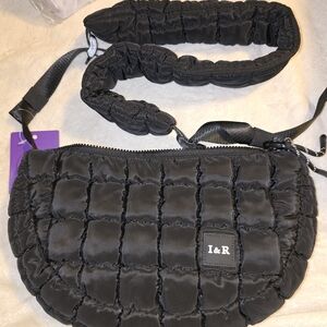 Black Half Moon Iris Puff Bag